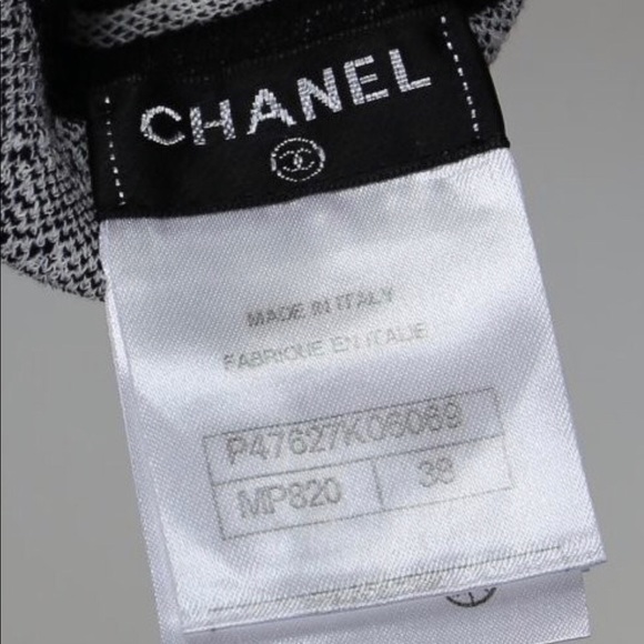 CHANEL Black White Floral Jacquard Knitted Top 38 - Picture 4 of 5